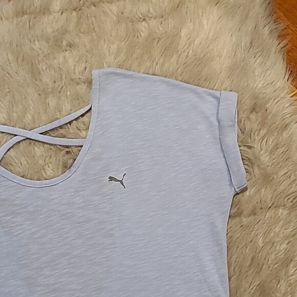 Puma womens‎ light purple soft open back tshirt size medium - Picture 3 of 7